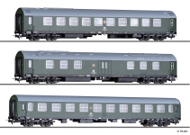 TILLIG 70048 - H0 Reisezugwagenset Salonwagenzug 4 der DR, bestehend aus Salonspeisewagen mit Küche, Maschinen-Gepä